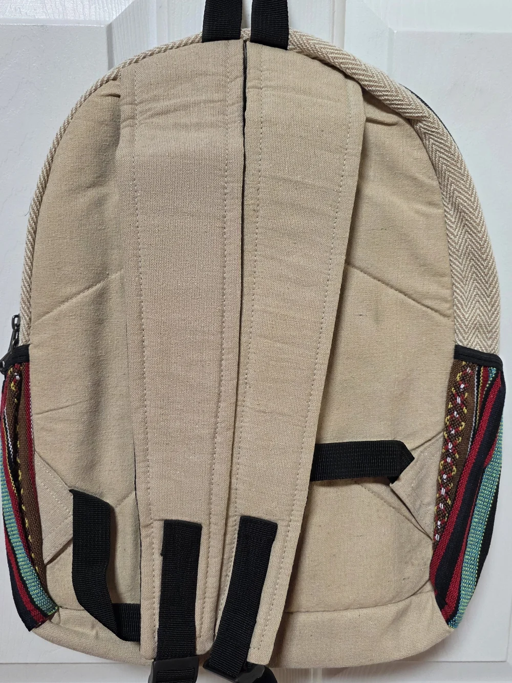 Rising International Hemp Fullsize Backpack, Handmade In Nepal NWT